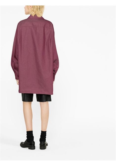 Purple logo-patch oversized shirt - women RAF SIMONS | 231W244150010051